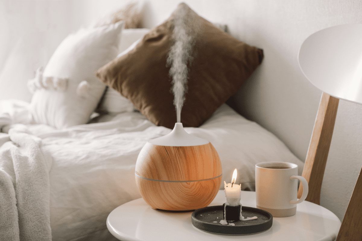 Scents that help you sleep can be diffused to fill your whole bedroom.