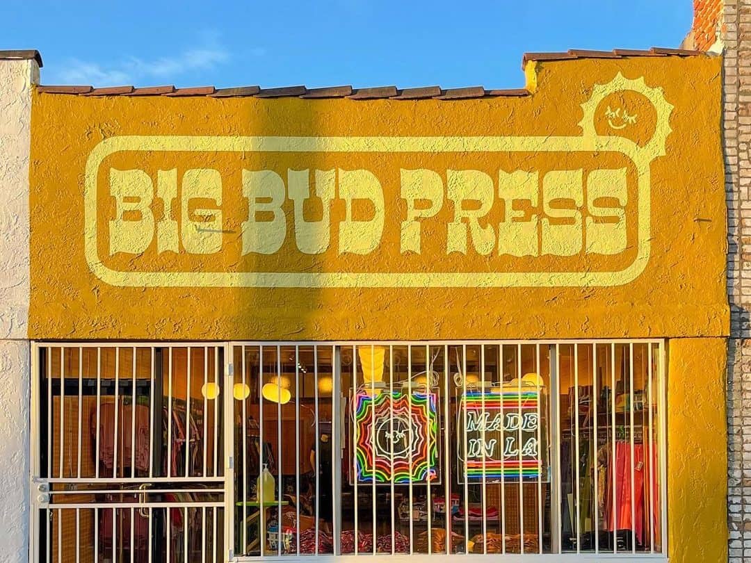 Big Bud Press's yellow-painted storefront in Highland Park, Los Angeles is one of our picks for the best small business in Los Angeles. 