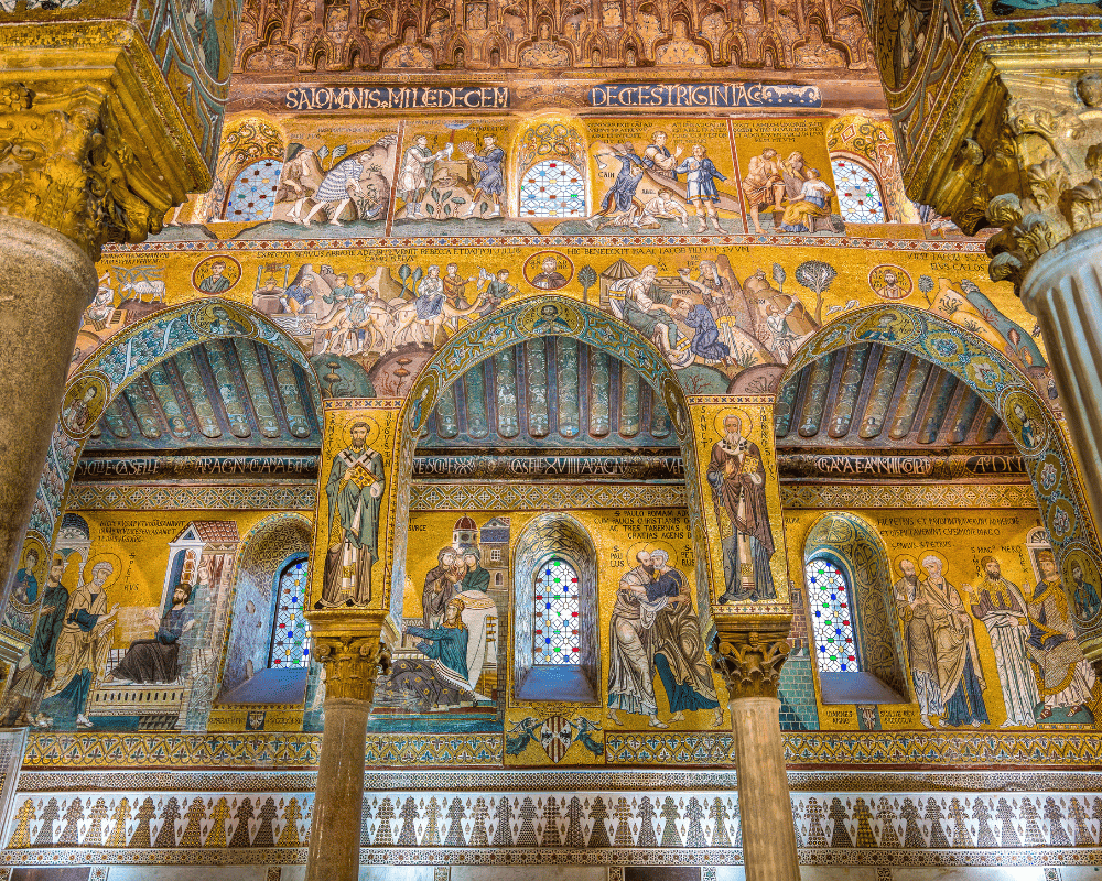 An interior shot of the designs of the Norman Palace in Palermo, Sicily. 