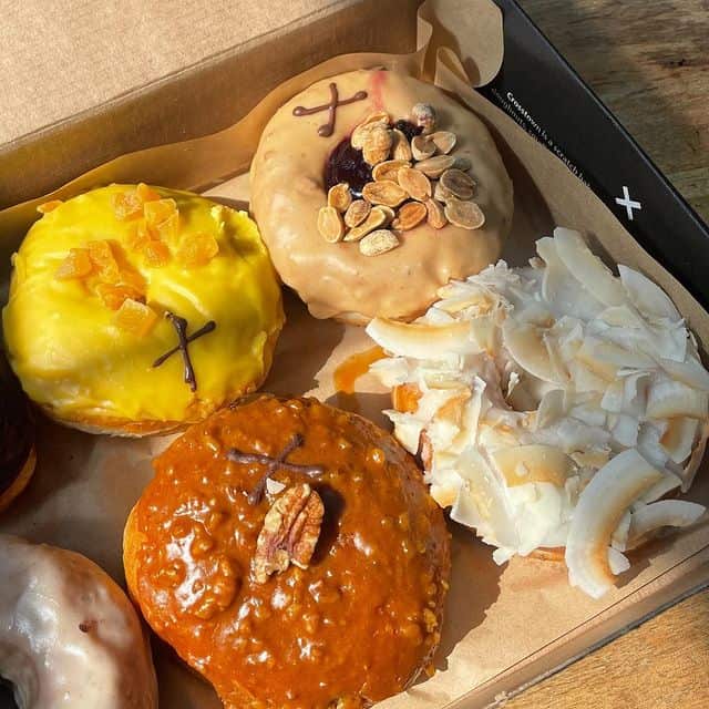 A variety of doughnuts from London's Crosstown bakery. 