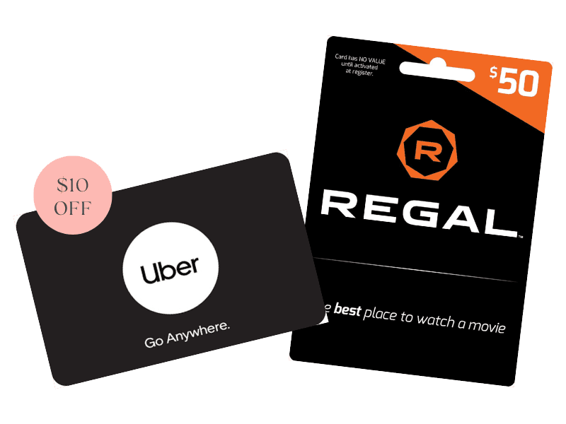 Uber and Regal Theater gift cards are one sale in Prime Day back-to-school deals. 