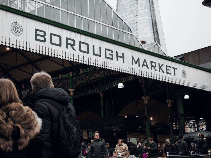 An essential part of 3-day London itinerary is Borough Market. 
