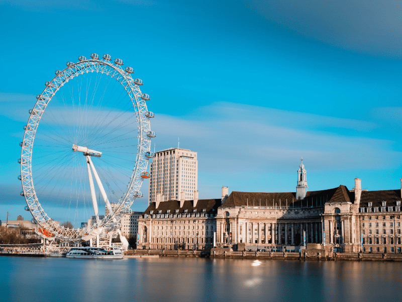 See the sights of London from the London Eye Ferris wheel. 