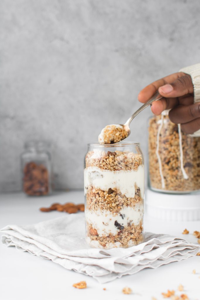 Making your own yogurt parfaits is a quick MIND diet breakfast you can easily customize. 