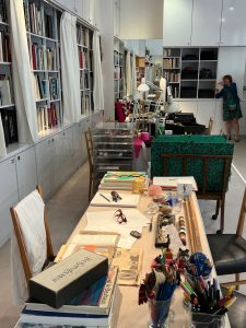 The office desk in the Musée Yves Saint Laurent in Paris. 