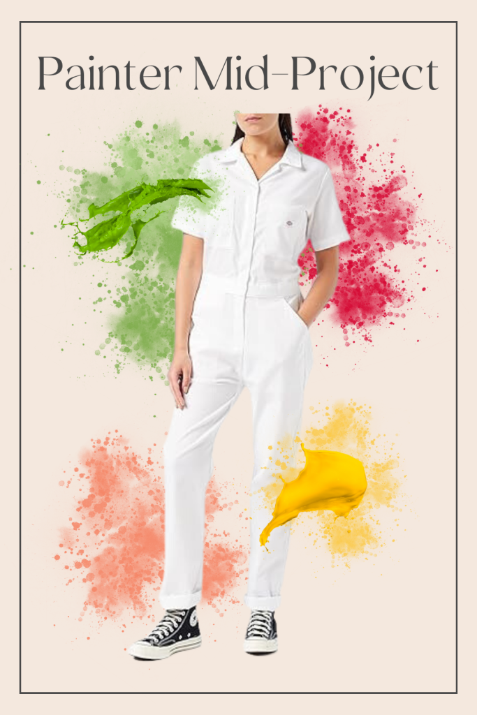 Create your own comfortable costume with a Dickies painters jumpsuit for a modest women's costume. 