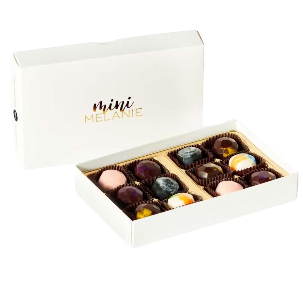 A colorful box of truffles filled with cake make for a shareable Valentine's Day treat. 