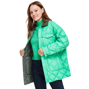 A petite sized green jacket that's on sale.  