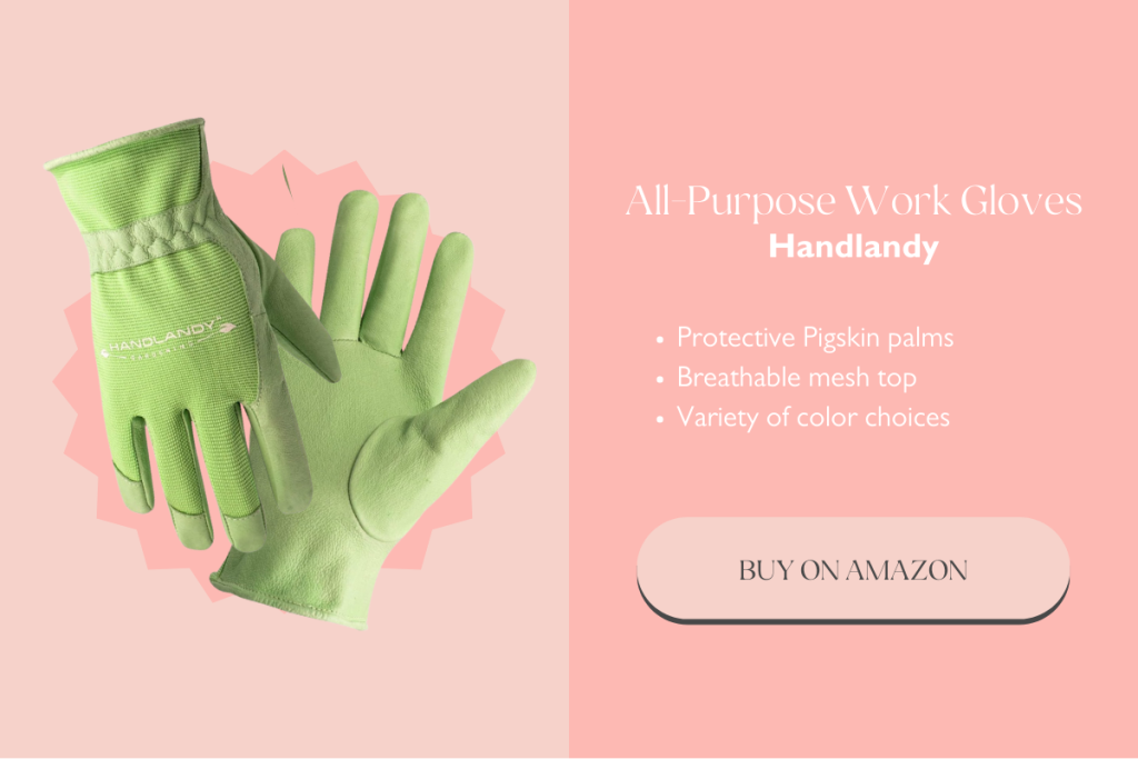 Colorful all-purpose gloves can be used for gardening and other outdoor work. 