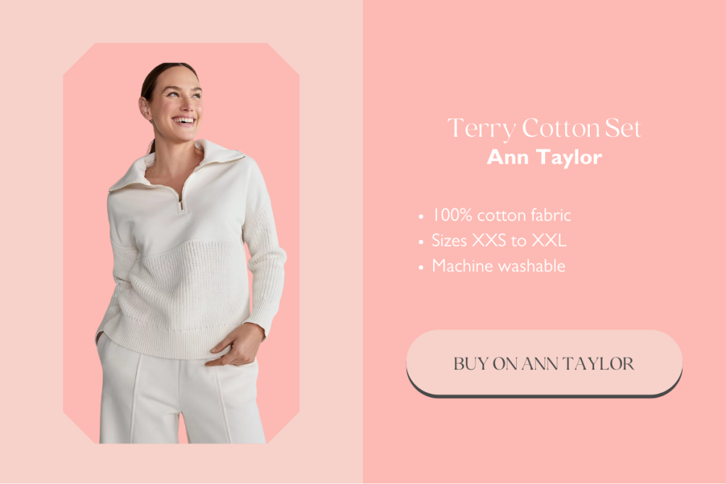 Cotton terry fabric is a popular choice for a beach cover-up due to cotton's absorbency. 